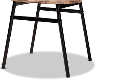 Baxton Studio Sherwood Mid-Century Modern Black Metal and Walnut Brown Finished Wood 4-Piece Dining Chair Set