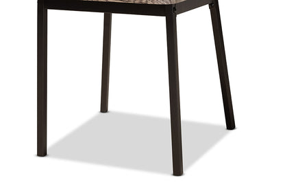 Baxton Studio Marcus Modern Industrial Oak Brown Finished Wood and Black Metal 4-Piece Dining Chair Set