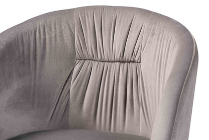 Baxton Studio Ballard Modern Luxe and Glam Grey Velvet Fabric Upholstered and Gold Finished Metal Dining Chair
