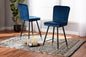 Baxton Studio Preston Modern Luxe and Glam Navy Blue Velvet Fabric Upholstered and Two-Tone Black and Gold Finished Metal 2-Piece Bar Stool Set