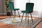 Baxton Studio Preston Modern Luxe and Glam Green Velvet Fabric Upholstered and Two-Tone Black and Gold Finished Metal 2-Piece Bar Stool Set