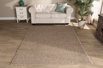 Baxton Studio Colemar Modern and Contemporary Brown Handwoven Wool Dori Blend Area Rug