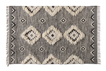 Baxton Studio Avia Modern and Contemporary Black and Ivory Handwoven Wool Area Rug