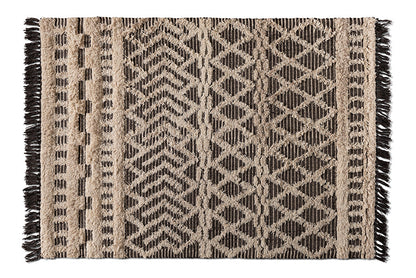 Baxton Studio Heino Modern and Contemporary Ivory and Charcoal Handwoven Wool Area Rug