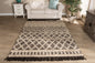 Baxton Studio Heino Modern and Contemporary Ivory and Charcoal Handwoven Wool Area Rug