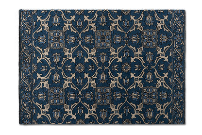 Baxton Studio Panacea Modern and Contemporary Blue Hand-Tufted Wool Area Rug