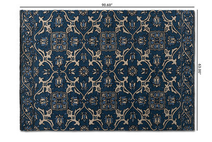 Baxton Studio Panacea Modern and Contemporary Blue Hand-Tufted Wool Area Rug