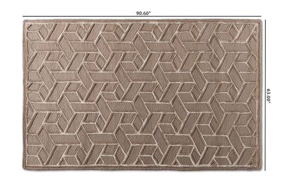 Baxton Studio Vigo Modern and Contemporary Sand Hand-Tufted Wool Blend Area Rug
