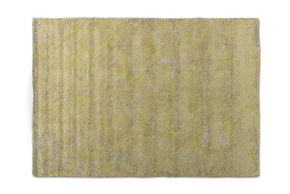 Baxton Studio Leora Modern and Contemporary Lime Green and Grey Hand-Tufted Viscose Blend Area Rug
