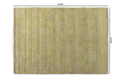 Baxton Studio Leora Modern and Contemporary Lime Green and Grey Hand-Tufted Viscose Blend Area Rug