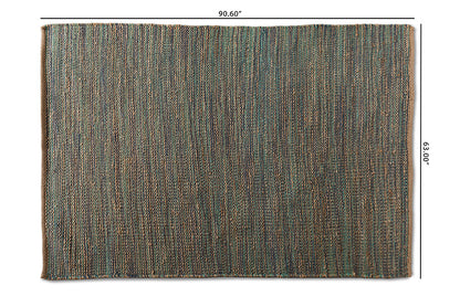 Baxton Studio Michigan Modern and Contemporary Blue Handwoven Hemp Blend Area Rug