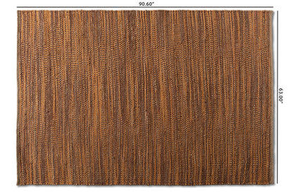 Baxton Studio Michigan Modern and Contemporary Rust Handwoven Hemp Blend Area Rug