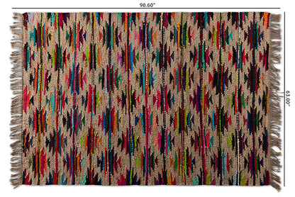 Baxton Studio Zurich Modern and Contemporary Multi-Colored Handwoven Hemp Blend Area Rug
