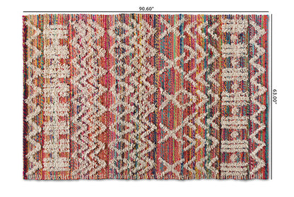 Baxton Studio Graydon Modern and Contemporary Multi-Colored Handwoven Fabric Blend Area Rug