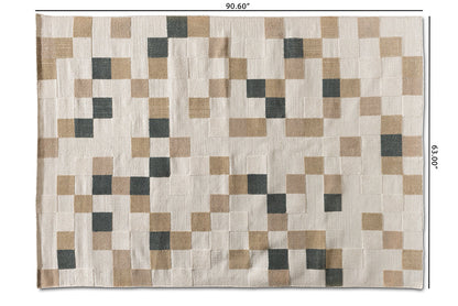 Baxton Studio Barbon Modern and Contemporary Ivory and Grey Handwoven PET Yarn Indoor and Outdoor Area Rug