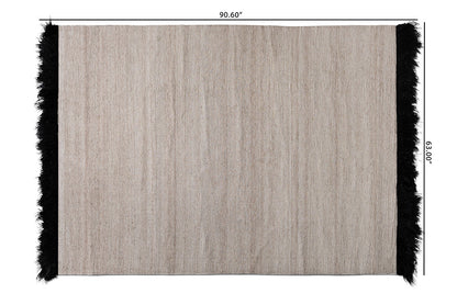 Baxton Studio Dalston Modern and Contemporary Beige and Black Handwoven Wool Blend Area Rug