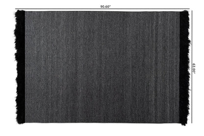 Baxton Studio Dalston Modern and Contemporary Dark Grey and Black Handwoven Wool Blend Area Rug