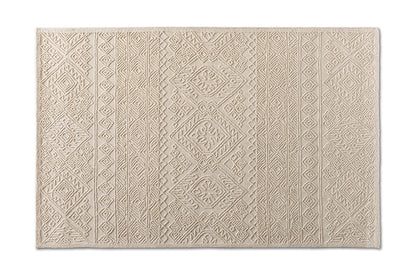 Baxton Studio Linwood Modern and Contemporary Ivory Hand-Tufted Wool Area Rug