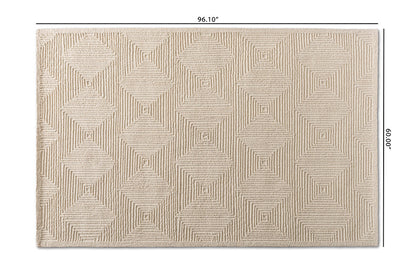 Baxton Studio Sovanna Modern and Contemporary Ivory Hand-Tufted Wool Area Rug