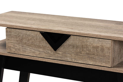 Baxton Studio Wales Modern and Contemporary Light Brown Finished Wood 1-Drawer Console Table
