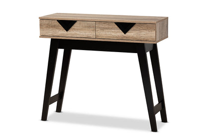 Baxton Studio Wales Modern and Contemporary Light Brown Finished Wood 2-Drawer Console Table