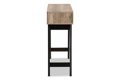 Baxton Studio Wales Modern and Contemporary Light Brown Finished Wood 2-Drawer Console Table