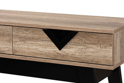 Baxton Studio Wales Modern and Contemporary Light Brown Finished Wood 2-Drawer Console Table
