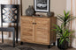 Baxton Studio Coolidge Modern and Contemporary Oak Brown Finished Wood 2-Door Shoe Storage Cabinet