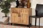 Baxton Studio Glidden Modern and Contemporary Oak Brown Finished Wood 2-Door Shoe Storage Cabinet