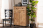 Baxton Studio Glidden Modern and Contemporary Oak Brown Finished Wood 1-Drawer Shoe Storage Cabinet