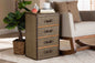 Baxton Studio Owen Mid-Century Modern Brown Fabric Upholstered 4-Drawer Accent Storage Cabinet