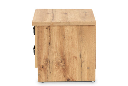 Baxton Studio Colburn Modern and Contemporary Oak Brown Finished Wood 2-Drawer Nightstand