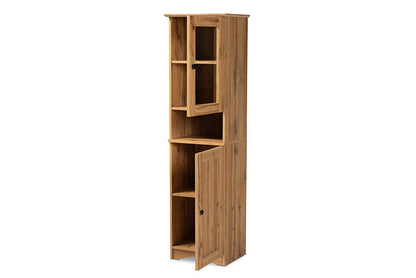 Baxton Studio Lauren Modern and Contemporary Oak Brown Finished Wood Buffet and Hutch Kitchen Cabinet
