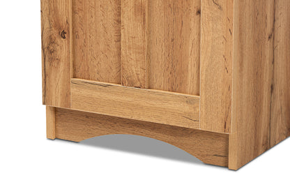 Baxton Studio Lauren Modern and Contemporary Oak Brown Finished Wood Buffet and Hutch Kitchen Cabinet