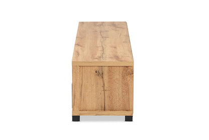 Baxton Studio Gerhardine Oak Brown Modern and Contemporary Finished Wood 3-Drawer TV Stand