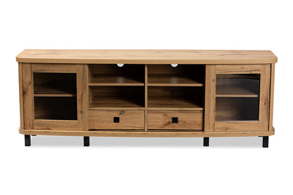 Baxton Studio Walda Modern and Contemporary Oak Brown Finished Wood 2-Drawer TV Stand