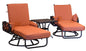 Chillounge Swivel Loungers and Side Table Set of 3 (KIT)
