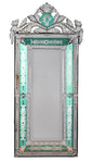 Striking Venetian Style Mirror With Seafoam Border 47.24" Tall