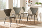 Baxton Studio Jaden Modern and Contemporary Beige Plastic and Black Metal 4-Piece Dining Chair Set