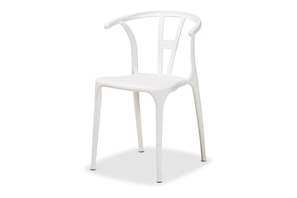 Baxton Studio Warner Modern and Contemporary White Plastic 4-Piece Dining Chair Set