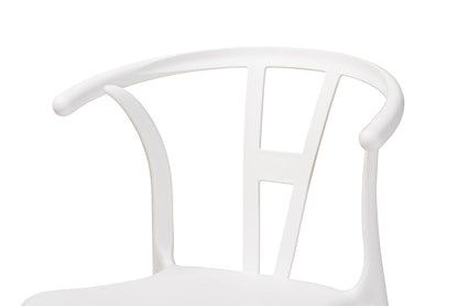 Baxton Studio Warner Modern and Contemporary White Plastic 4-Piece Dining Chair Set