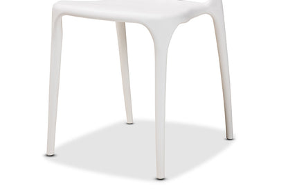 Baxton Studio Warner Modern and Contemporary White Plastic 4-Piece Dining Chair Set
