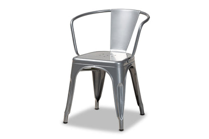 Baxton Studio Ryland Modern Industrial Grey Finished Metal 4-Piece Dining Chair Set