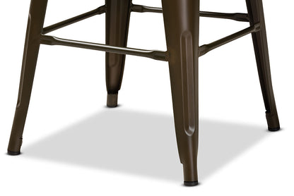 Baxton Studio Horton Modern and Contemporary Industrial Gunmetal Finished Metal 4-Piece Stackable Counter Stool Set
