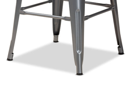 Baxton Studio Horton Modern and Contemporary Industrial Grey Finished Metal 4-Piece Stackable Counter Stool Set