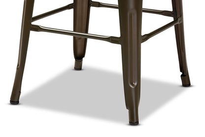 Baxton Studio Horton Modern and Contemporary Industrial Gunmetal Finished Metal 4-Piece Stackable Bar Stool Set