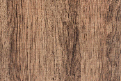 Baxton Studio Yuna Mid-Century Modern Transitional Natural Brown Finished Wood and Black Metal 2-Door Storage Cabinet