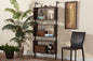 Baxton Studio Aldis Modern Industrial Walnut Brown Finished Wood and Black Metal 3-Tier Display Shelf
