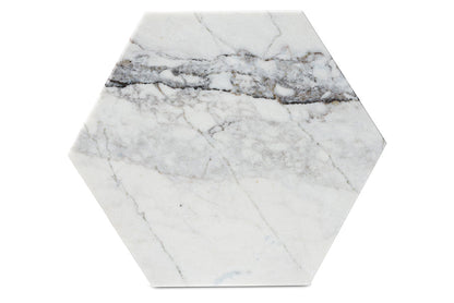 Baxton Studio Kalena Modern and Contemporary Gold Metal End Table with Marble Tabletop