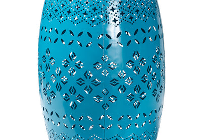 Baxton Studio Lavinia Modern and Contemporary Blue Finished Metal Outdoor Side Table